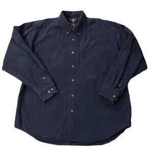 Vintage J Riggins Cotton Shirt Mens L Blue Button Down Long Sleeve Casual